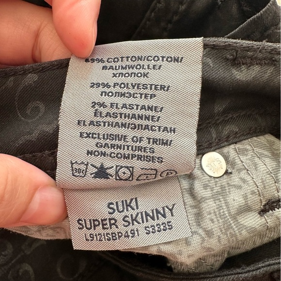 Silver Jeans W30 L31 Super Skinny Floral Brocade Black Mob Wife Embroidered Pant - Picture 13 of 14